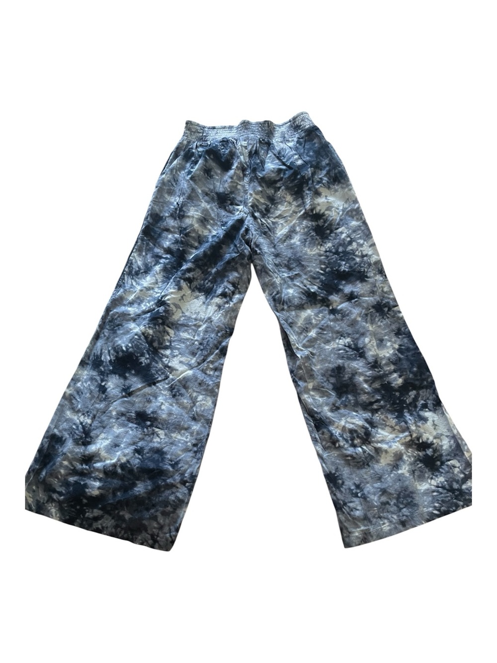 Blue Tie-Dye Wide Leg Joggers Cotton Blend by Style&co - Picture 2 of 7